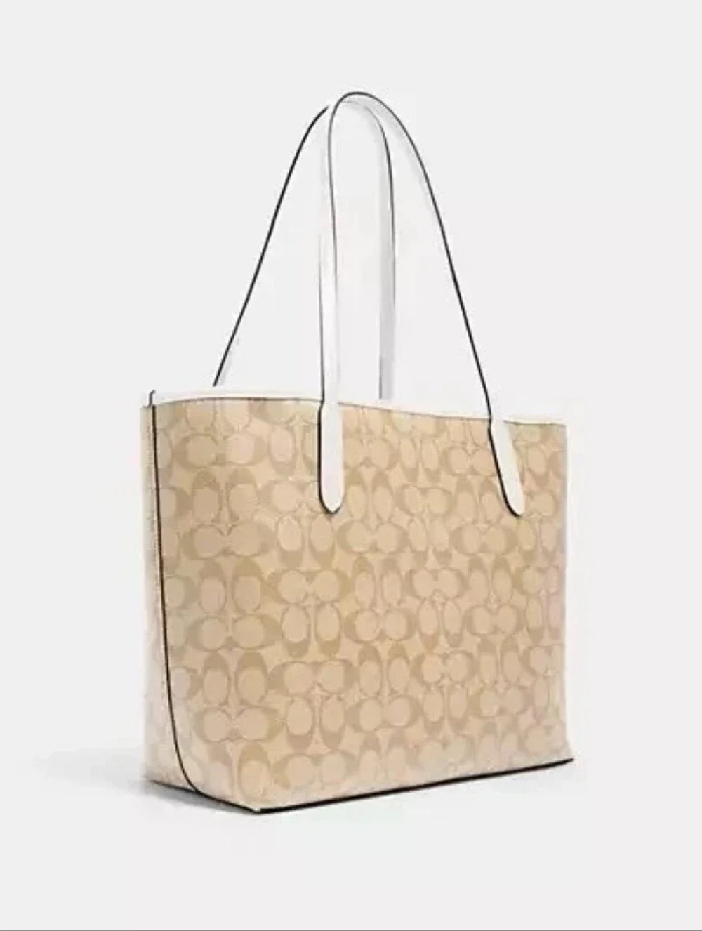NWT Coach City Tote In Signature Canvas 5696 Light khaki/Chalk